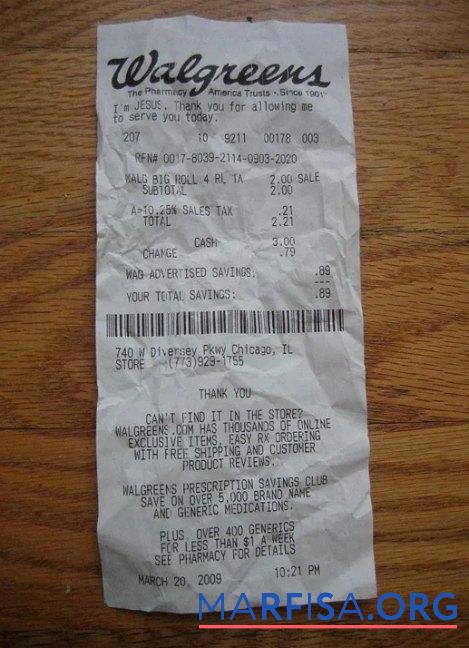 Blank USA Walgreens pharmacy payment receipt template